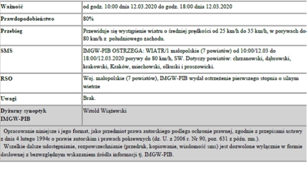 ostrzezenie metrologiczne