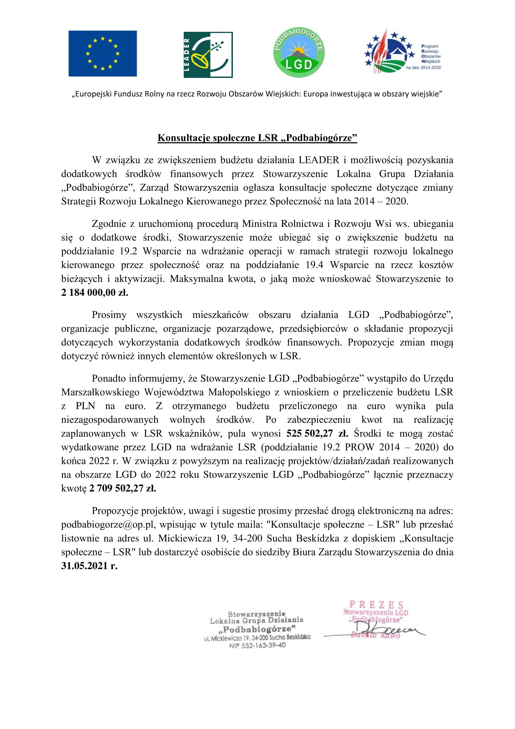 konsultacje społeczne lsr